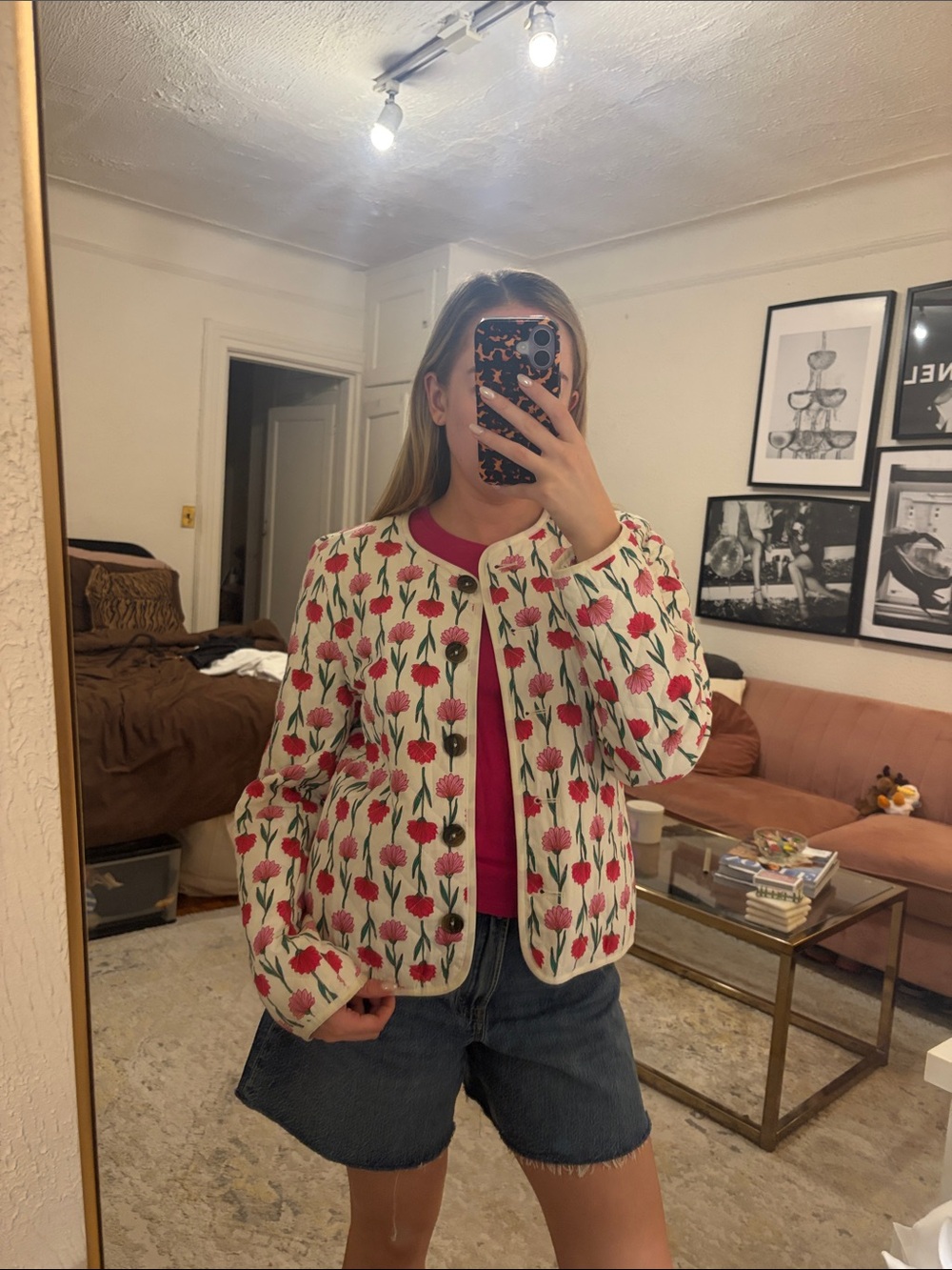 Pink Floral Knit Jacket - J Crew